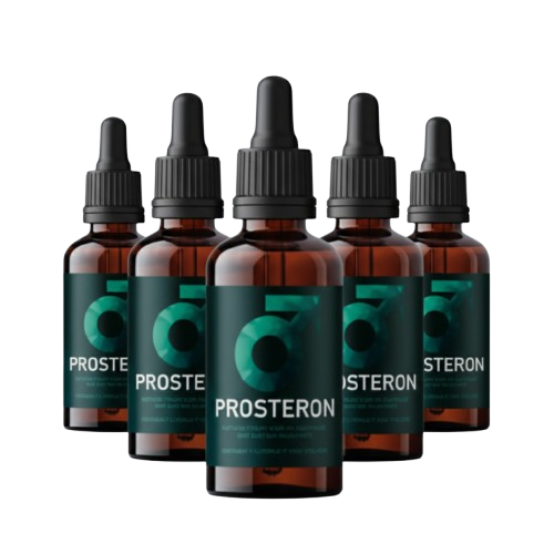 Kit 5 bottles of PROSTERON drops, a natural supplement for prostate health.